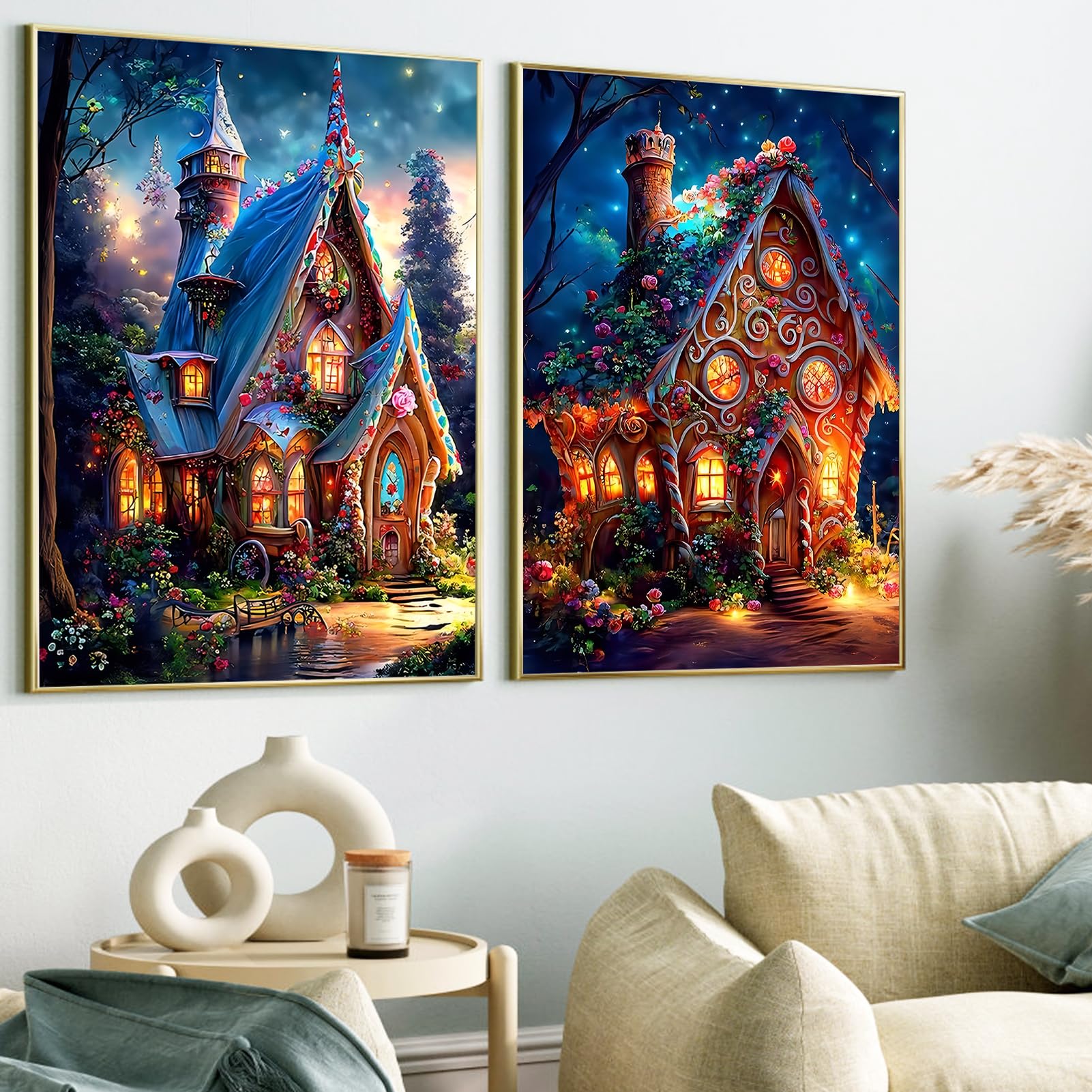 5D Diamond Painting 30x90cm - Weihnachtsschnee Resort DIY Diamant Kunst