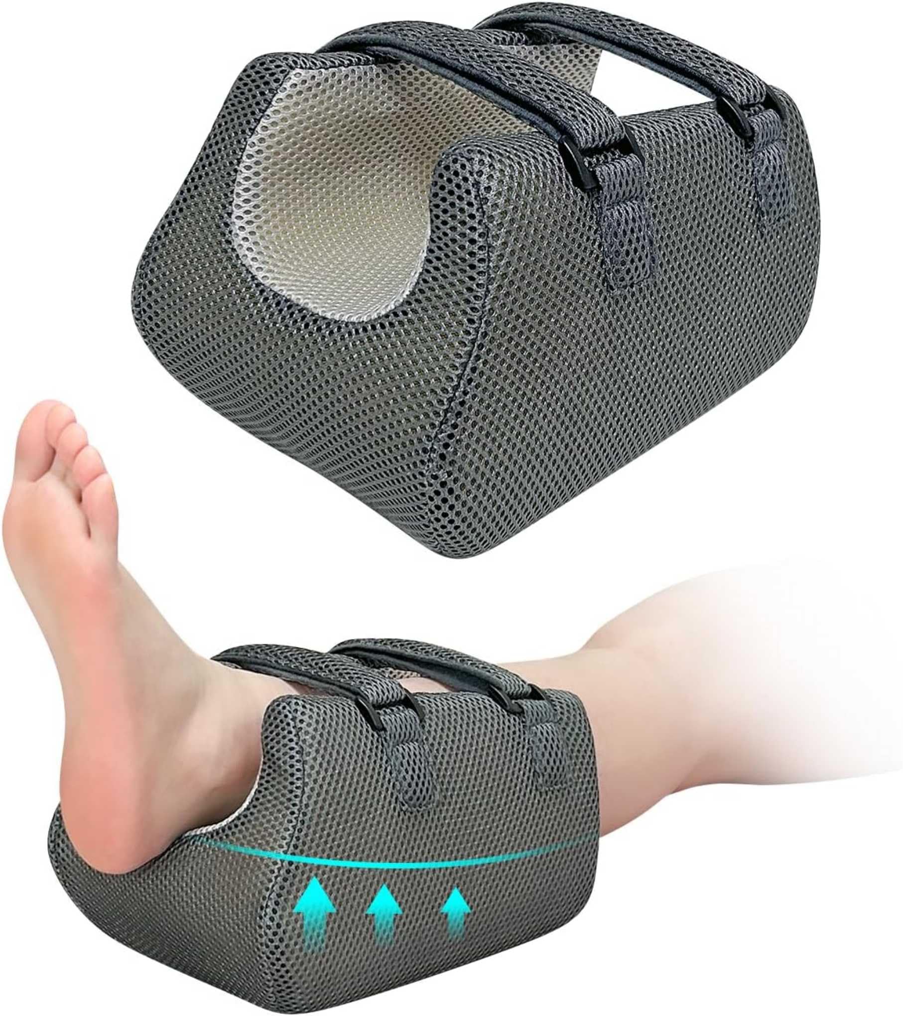Heel Protector for Pressure Sores in Bed, Ankle Pillow for Pressure Relief, Bed Sores Heel Elevator Pillow, Foot Elevation Pillows for Swelling, Foam Wedge Foot Support Cushion for Bedridden Patients