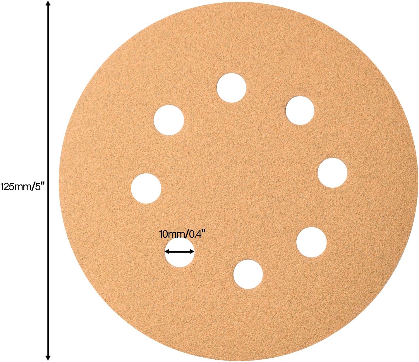 50 Pcs Dustless Hook and Loop Sanding Discs 5 Inches 8 Hole Round 80 Grit Sandpaper for Random Orbital Sander Glass Metal Automotive Polishing