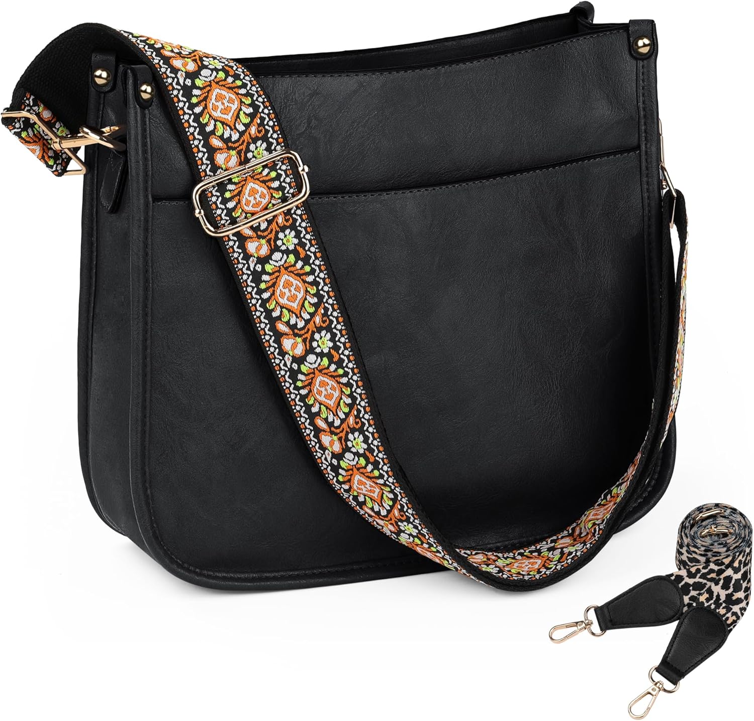 Crossbody Bags for Women Trendy Vegan Leather Handbags for Women Hobo Bag Designer Shoulder Bag with 2 Straps