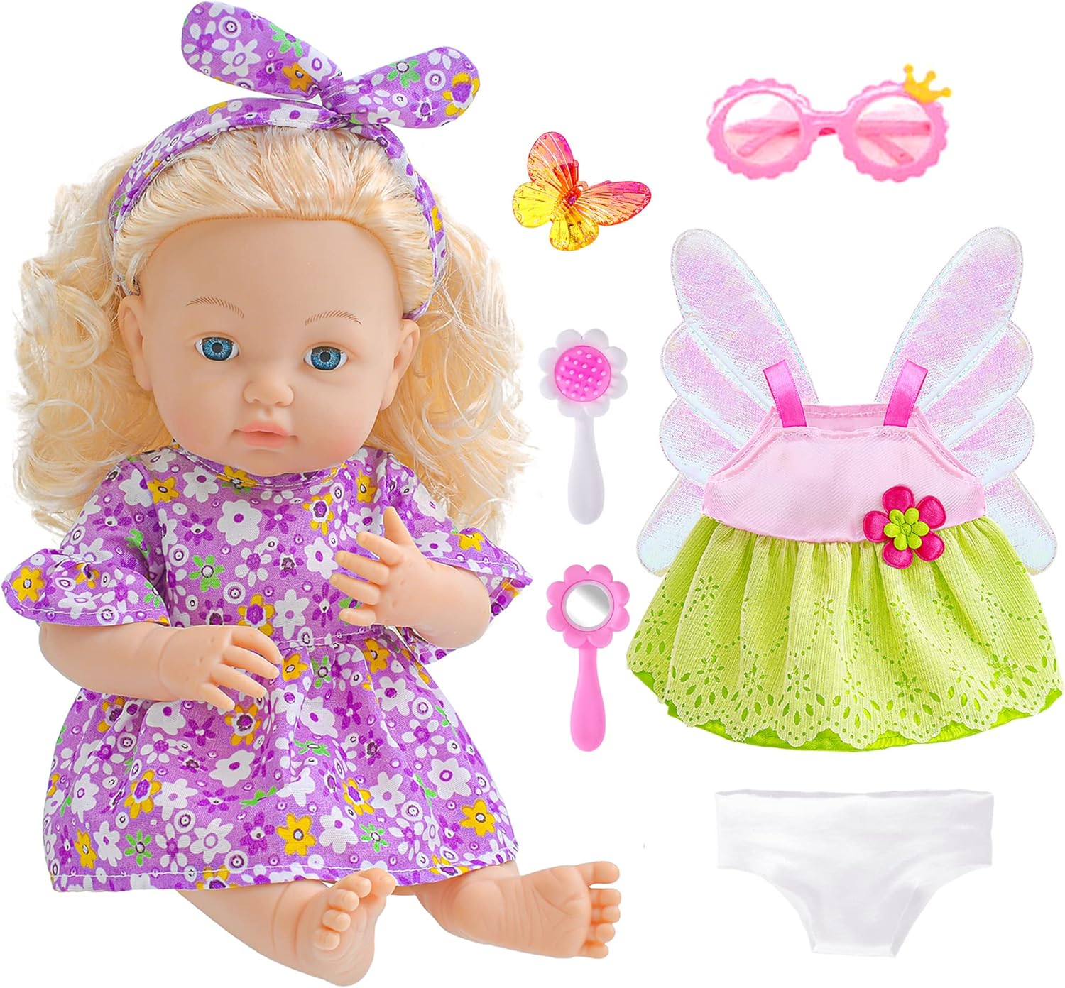 14 Inch Baby Doll with Hair Baby Girl Dolls Reborn Baby Doll Real Life