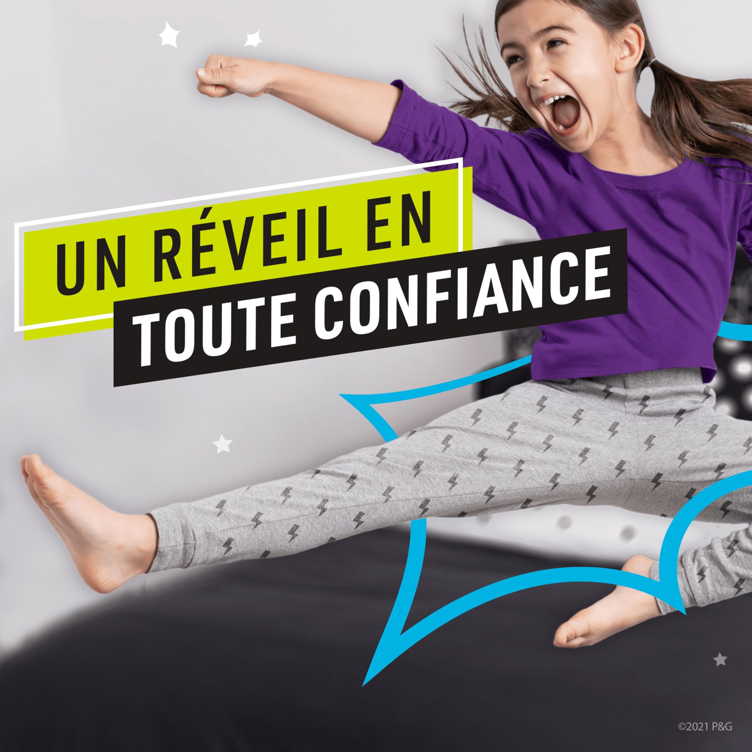 Pampers Ninjamas Pyjama Pants Fille, 54Sous-Vêtements de nuit Absorbants, 8-12 Ans, 27-43kg, Protection Maximale Contre Les Fuites Toute La Nuit En Toute Discrétion, Pack 1 Mois