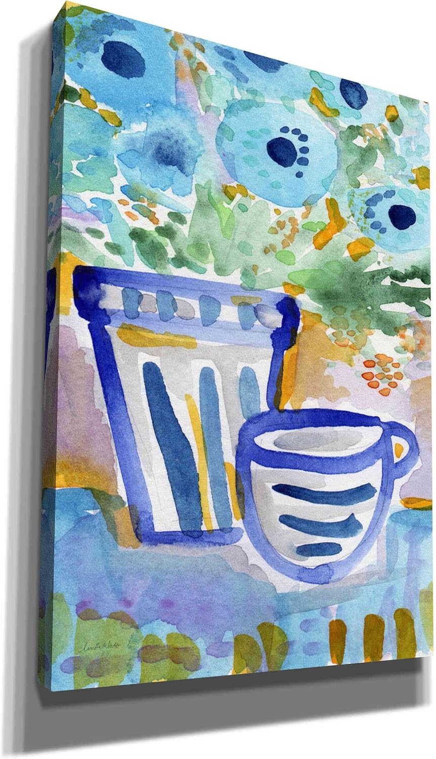 Epic Graffiti 'Tea And Flowers I' by Linda Woods, Canvas Wall Art, 18"x26"