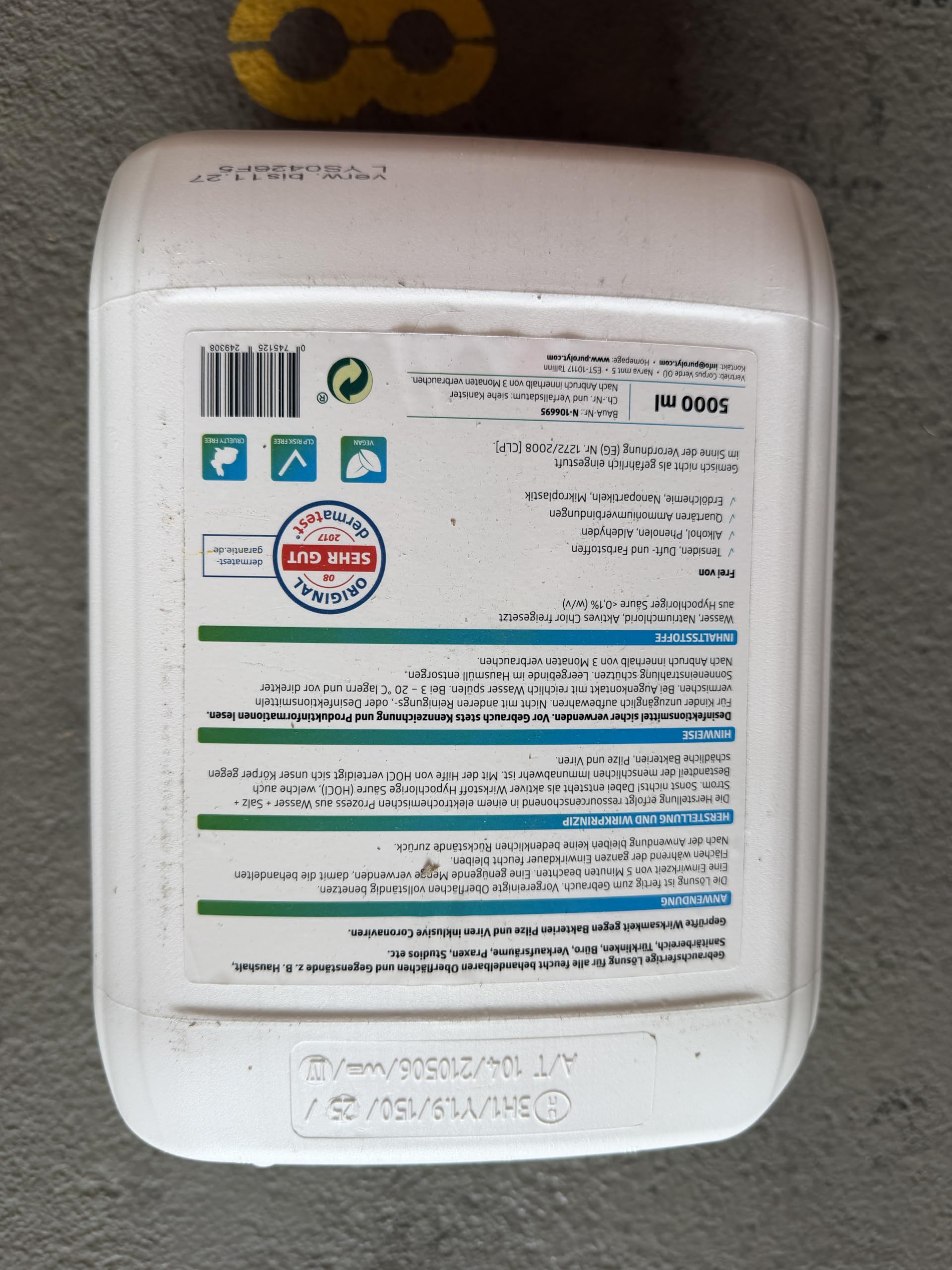 Purolyt surface 5L Flächendesinfektion HOCl gebrauchsfertig Sprühen