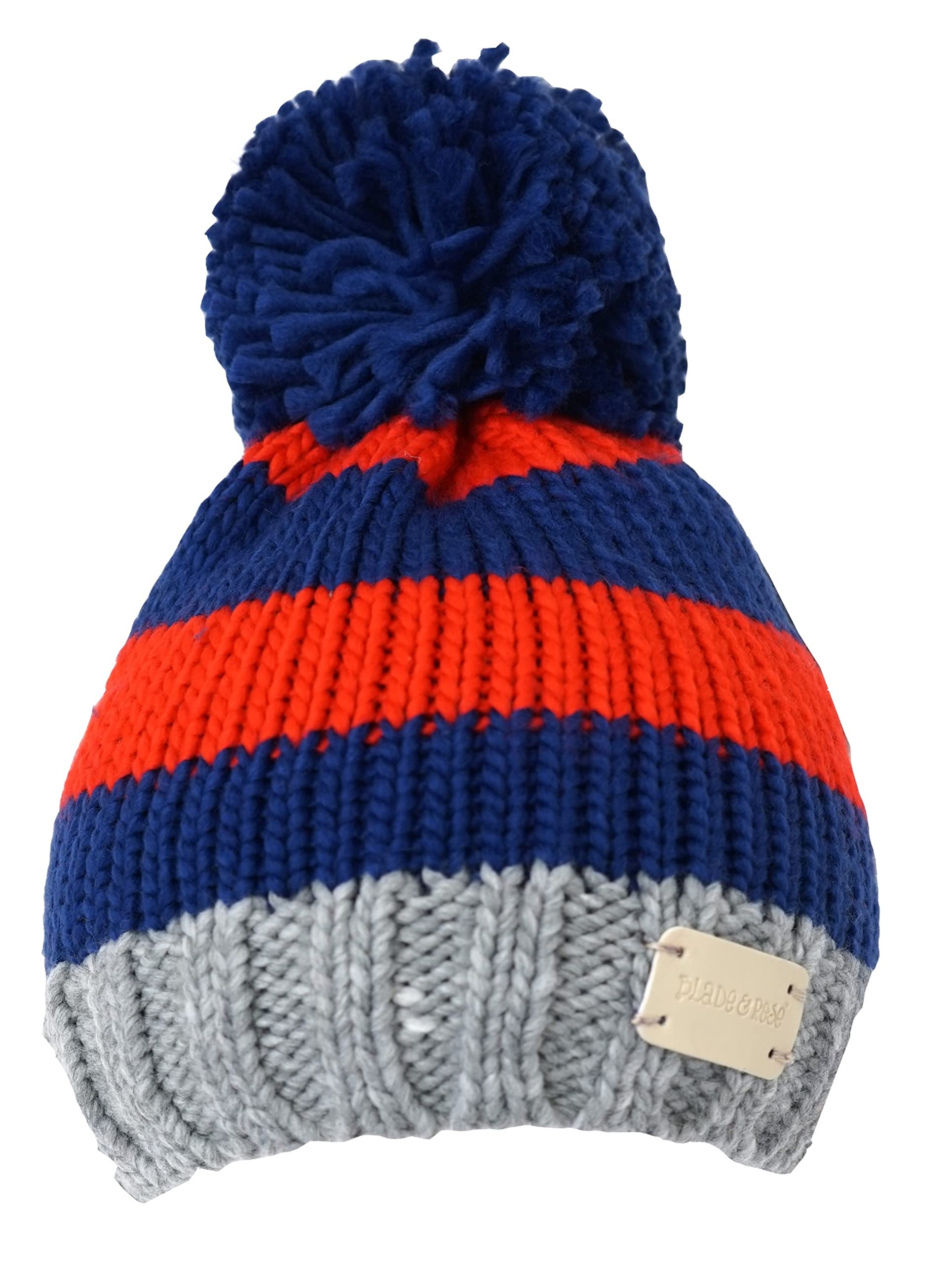 Blade & Rose Blue, Red Blade And Rose Red And Blue Striped Bobble Hat (S)
