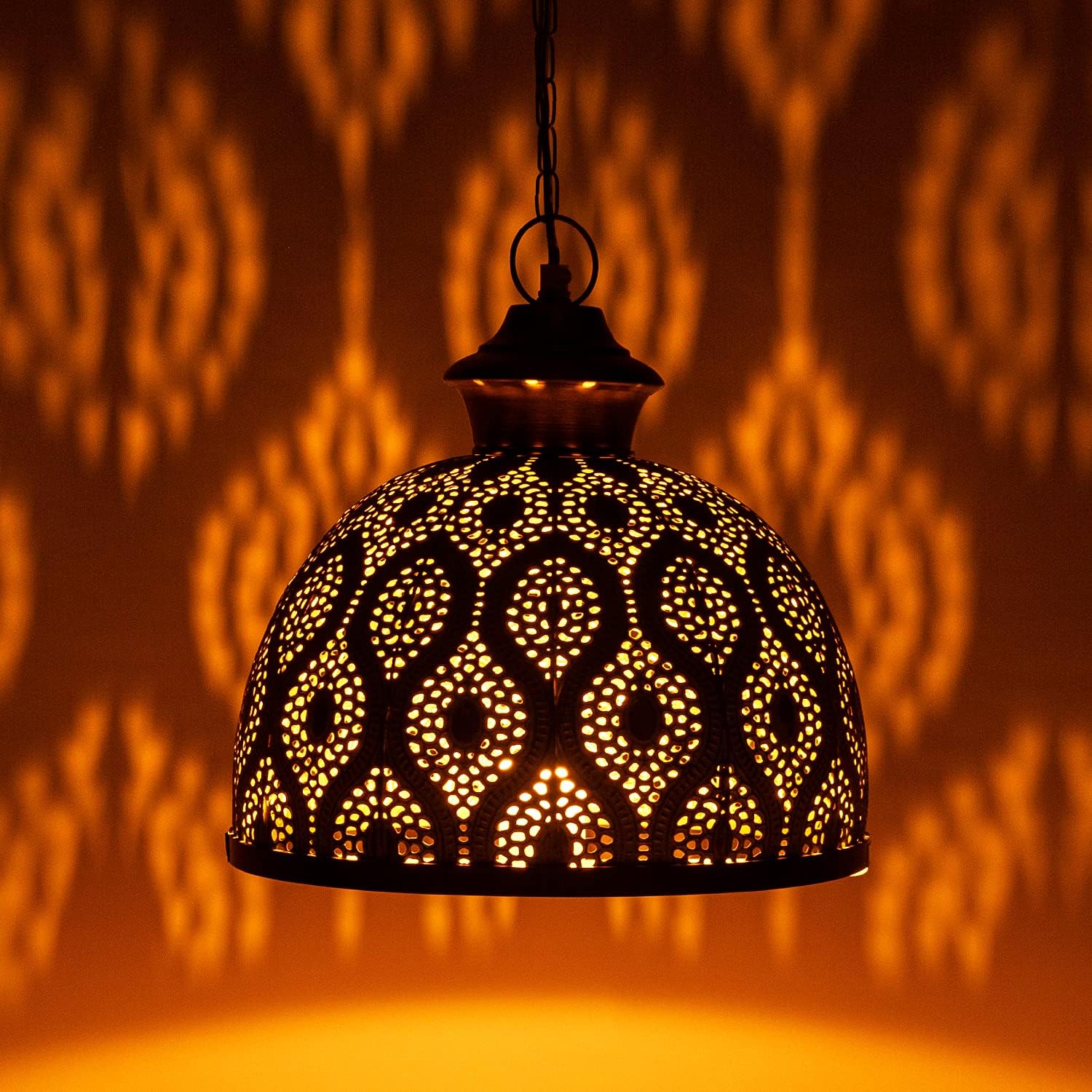 MAADES Orientalische Lampe Pendelleuchte Gold Afzal 232cm E27