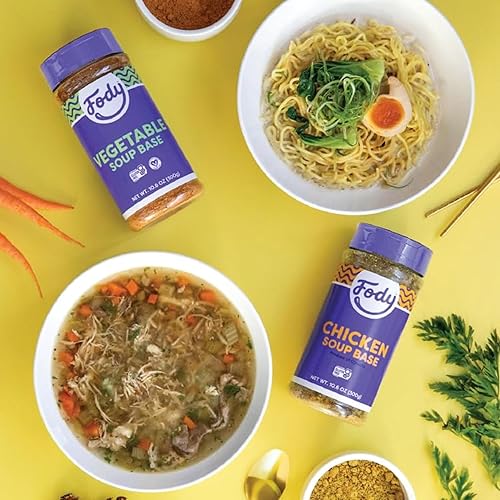 Miniatura 6 de Base y condimento para sopa de pollo Fody Foods, 10.6 oz, lista para usar, sin ajo ni cebolla, Certificado bajo en FODMAP, apto para intestino e