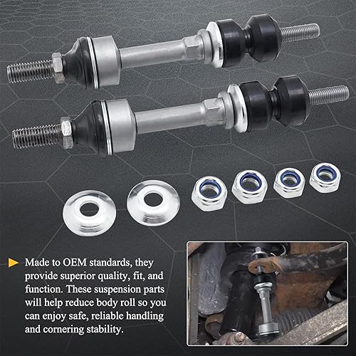 Miniatura 5 de Kit de varilla de extremo de barra estabilizadora delantera de aleación de zinc-níquel para Ford F-150 2004-2008 2WD y Lincoln Mark LT 2006-2008 2WD