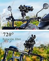 Vista 6 de BRCOVAN Soporte para teléfono de motocicleta con amortiguador de vibraciones, soporte anti-sismos para manillar de bicicleta, soporte para teléfono