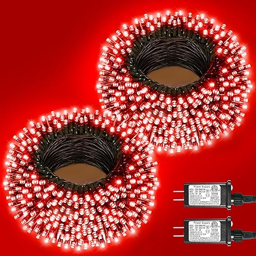 Miniatura 43 de Luces de Navidad, 100 pies, 300 LED, exterior o interior, enchufables, conectables, árbol de Navidad, 8 modos, impermeables, parpadeantes, jardín,