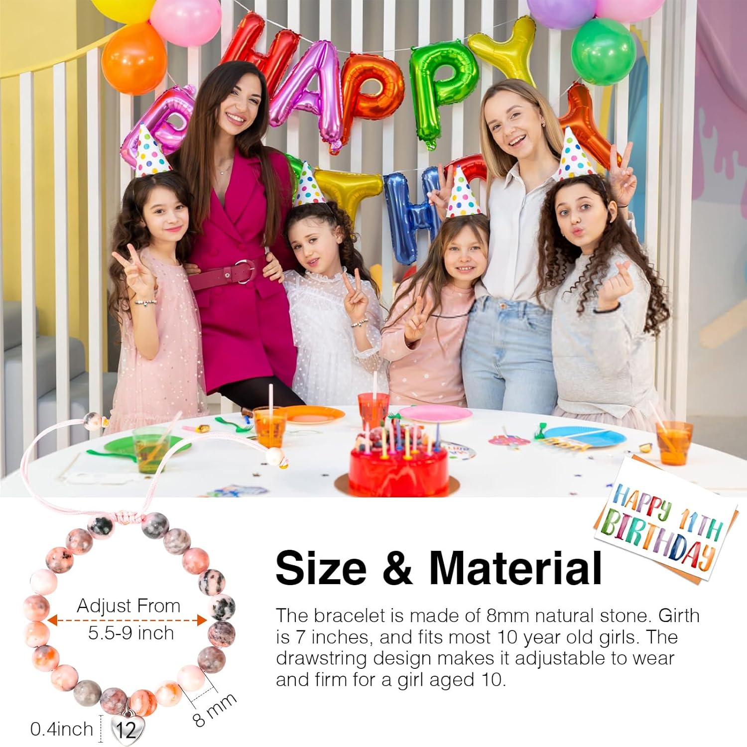 Chuchoter To My Daughter/Granddaughter/Niece Bracelet,Sweet Heart Natural Stone Beaded Bracelet For girl,Birthday Christmas Valentines Graduation Gifts for girl - Image 5