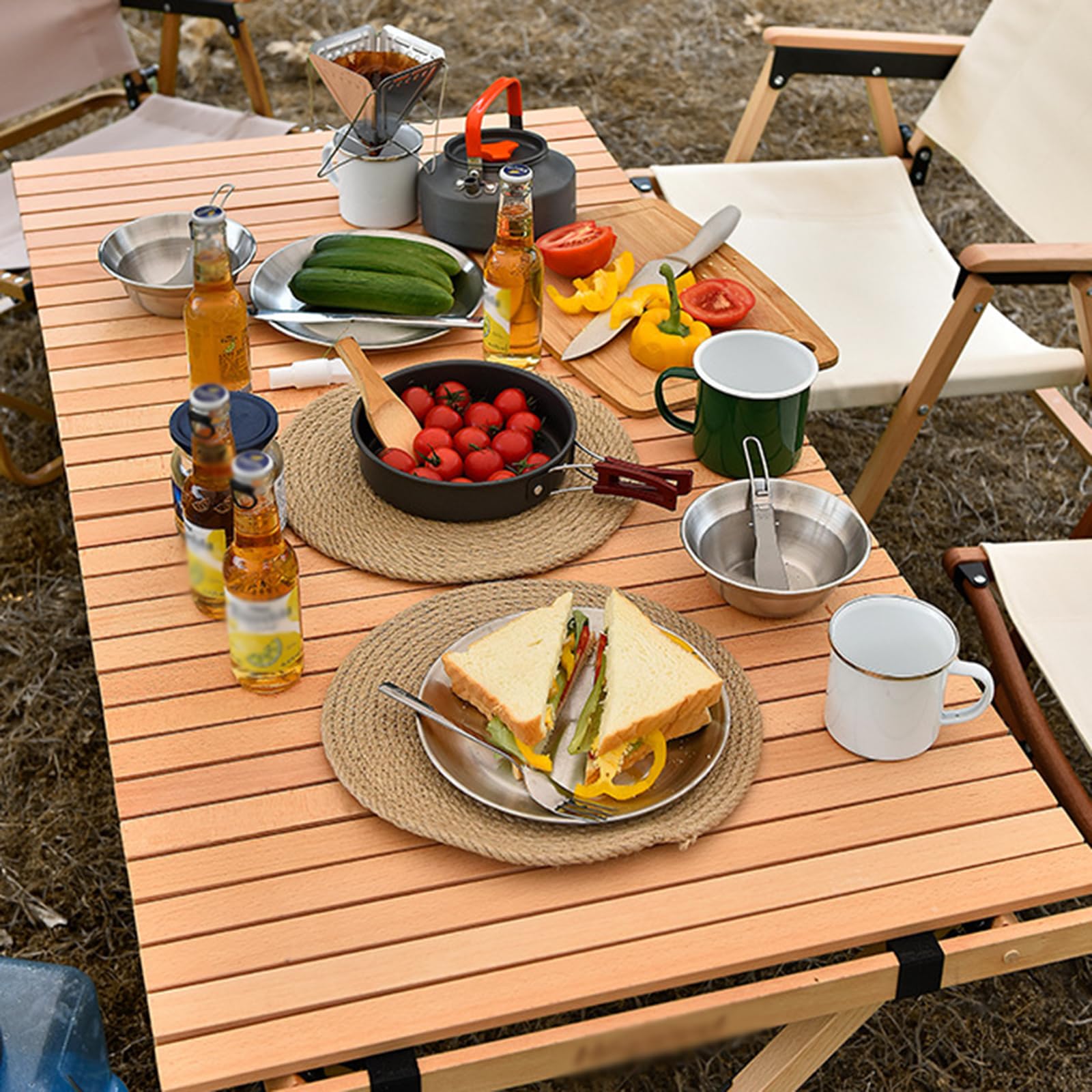 Camping Kochgeschirr Set Leichte Camping Topf Aluminium Mit Faltbare Besteck Camping Geschirr Set Picknick Topf Für Picknick Wandern Kochen Camping 2-3 Personen