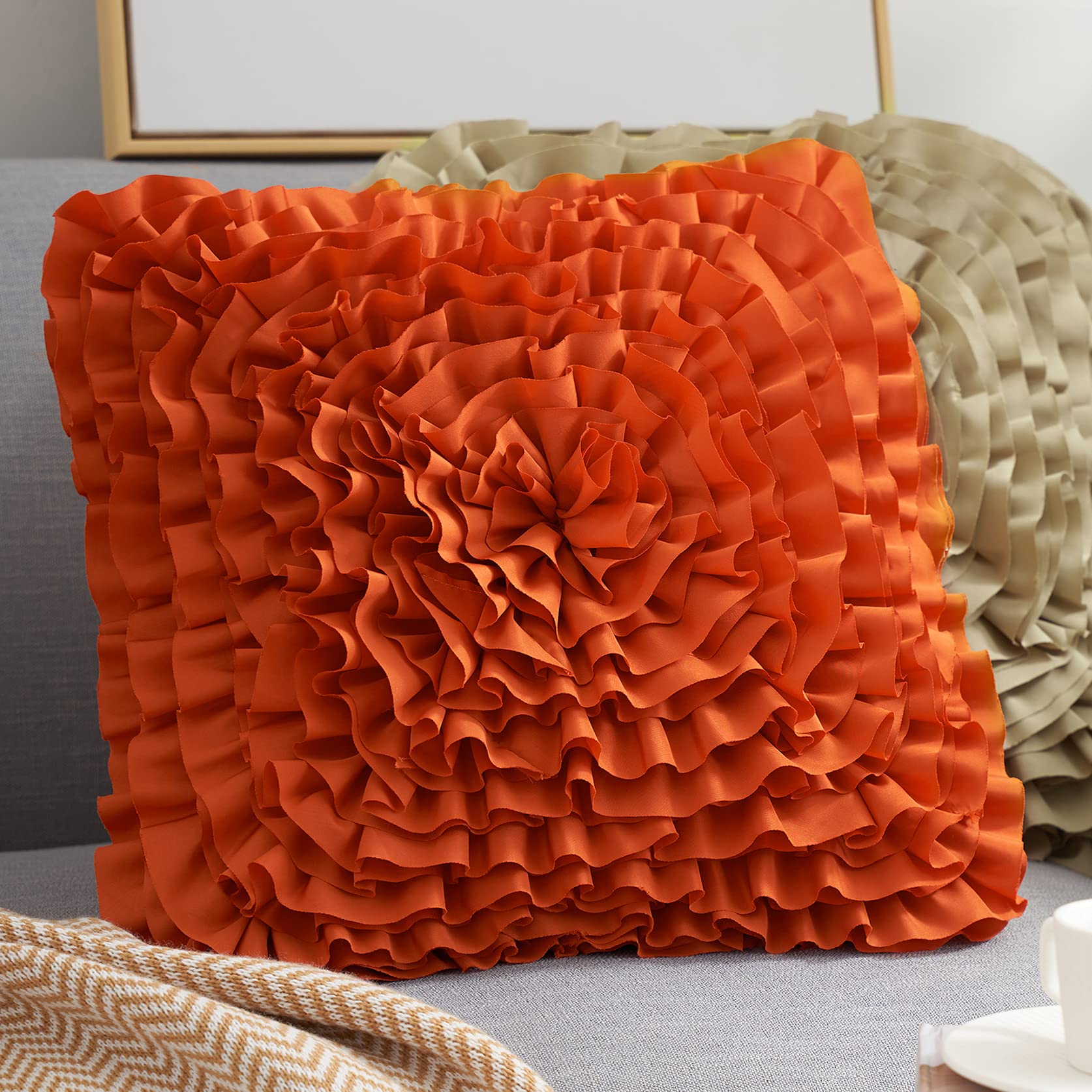 Amazon.co.jp: Foindtower 装飾用クッションカバー ハンドメイド 3D