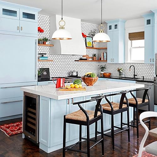 Miniatura 4 de ALICE HOUSE AL577910-P1 - Lámpara colgante de 10 pulgadas de oro blanco de mediados de siglo, moderna lámpara colgante para comedor, cocina,