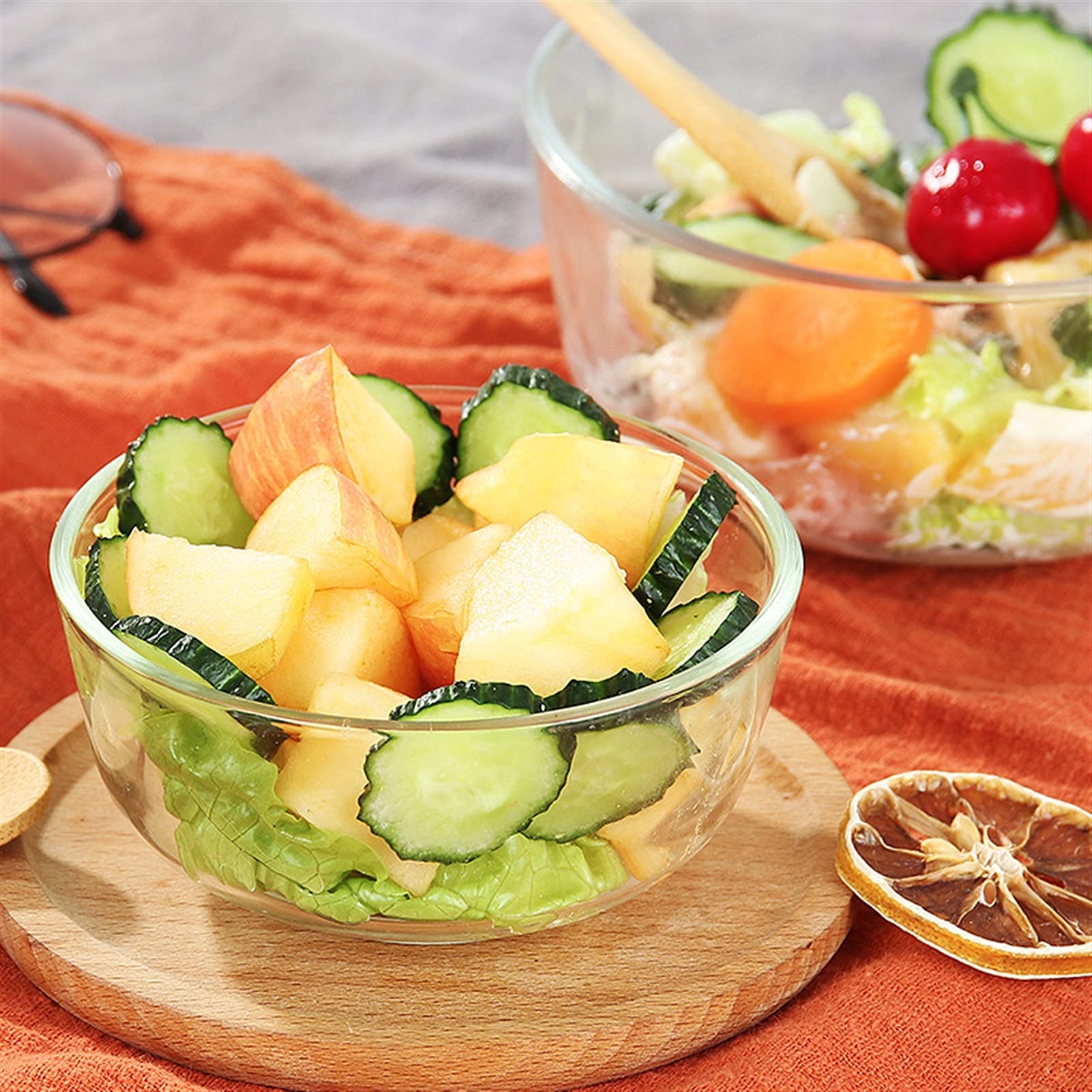 Portafrutta, Insalatiera, Ciotole di vetro Ciotole di vetro Insalatiera di vetro trasparente Addensare Frutta resistente al calore Ciotola di stoccaggio for dessert for utensili da cucina Ciotola di m