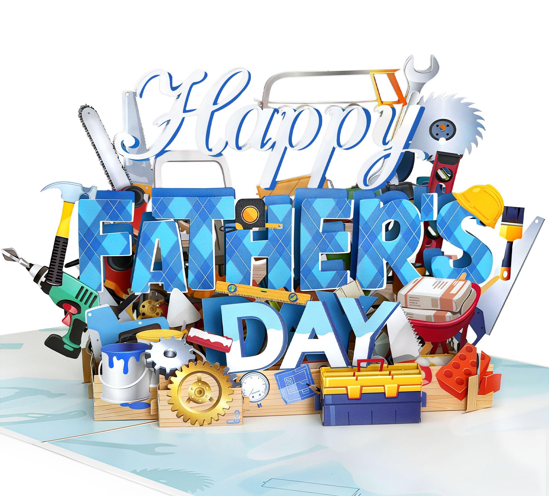YianHien Happy Fathers Day Card, Pop Up Fathers Day Card with Toolbox Design, 'YOU ARE THE BEST DAD EVER' Fathers Day Cards for Daddy Grandpa Stepdad Husband, Fathers Day Card Gifts from Daughter Son
