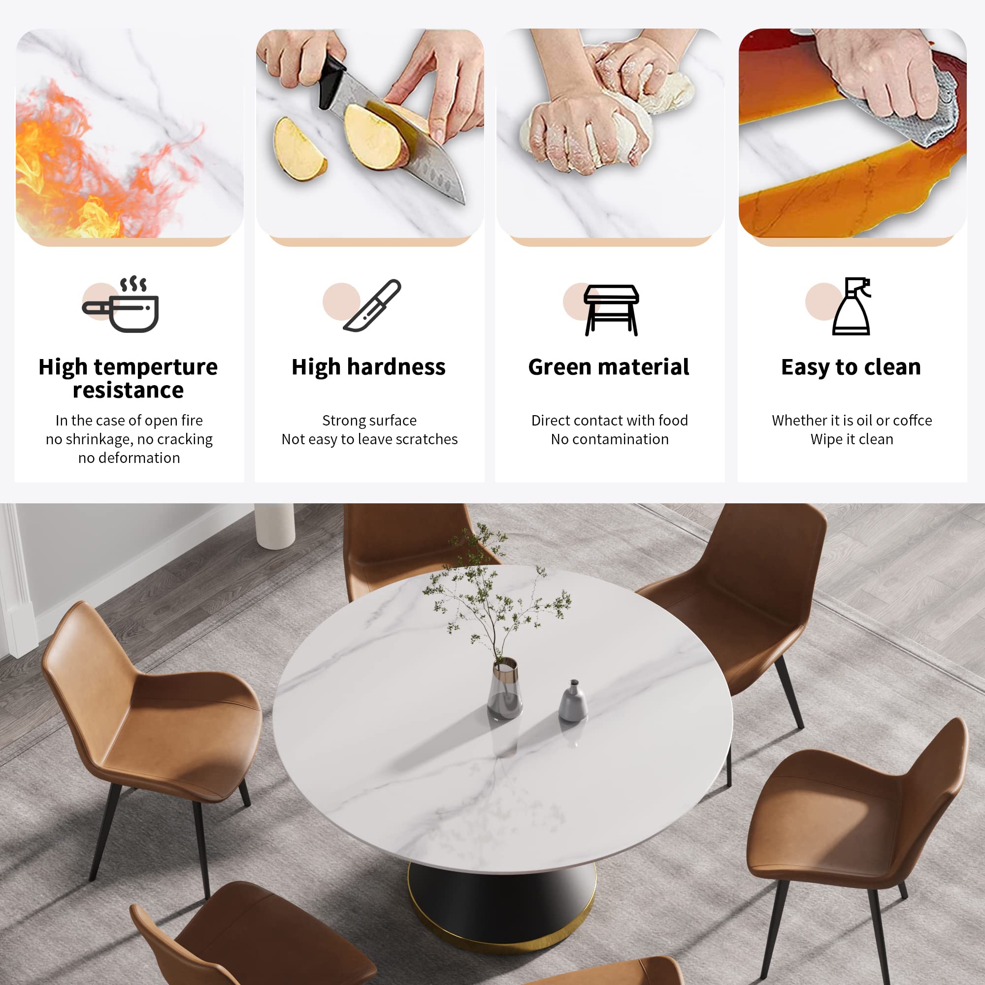 【送料込】ラウンドテーブル ミッドセンチュリー アイアン ダイニング Amazon｜ラウンドダイニングテーブル、ホワイト焼結石卓上