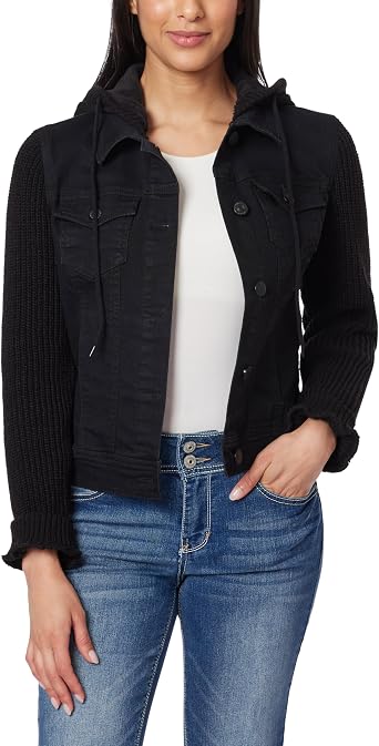 WallFlower Womens Dreamer Denim Jackets Juniors Standard and Plus