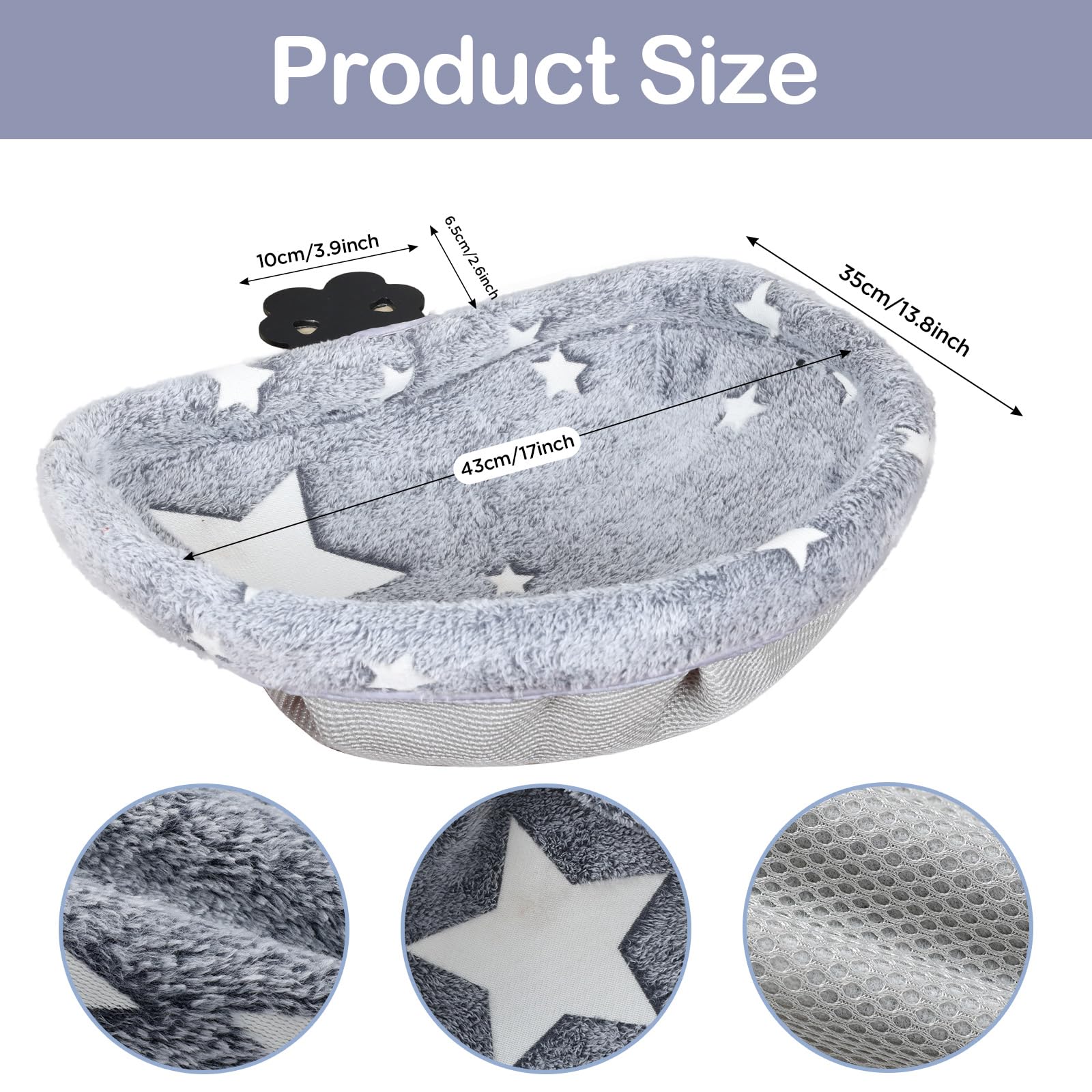 Amaca da scrivania per gatti con morsetto, design pieghevole che si illumina al buio, struttura in metallo robusta, copertura rimovibile e lavabile, supporta fino a 22,7 kg