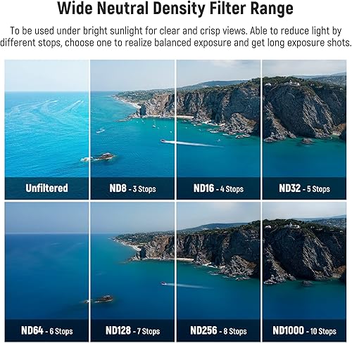Miniatura 7 de NEEWER Filtros de efectos y filtros ND compatibles con DJI Mini 3Mini 3 Pro 12 en 1 incluye ND8163264128256ND1000UVCPLBlue Streak