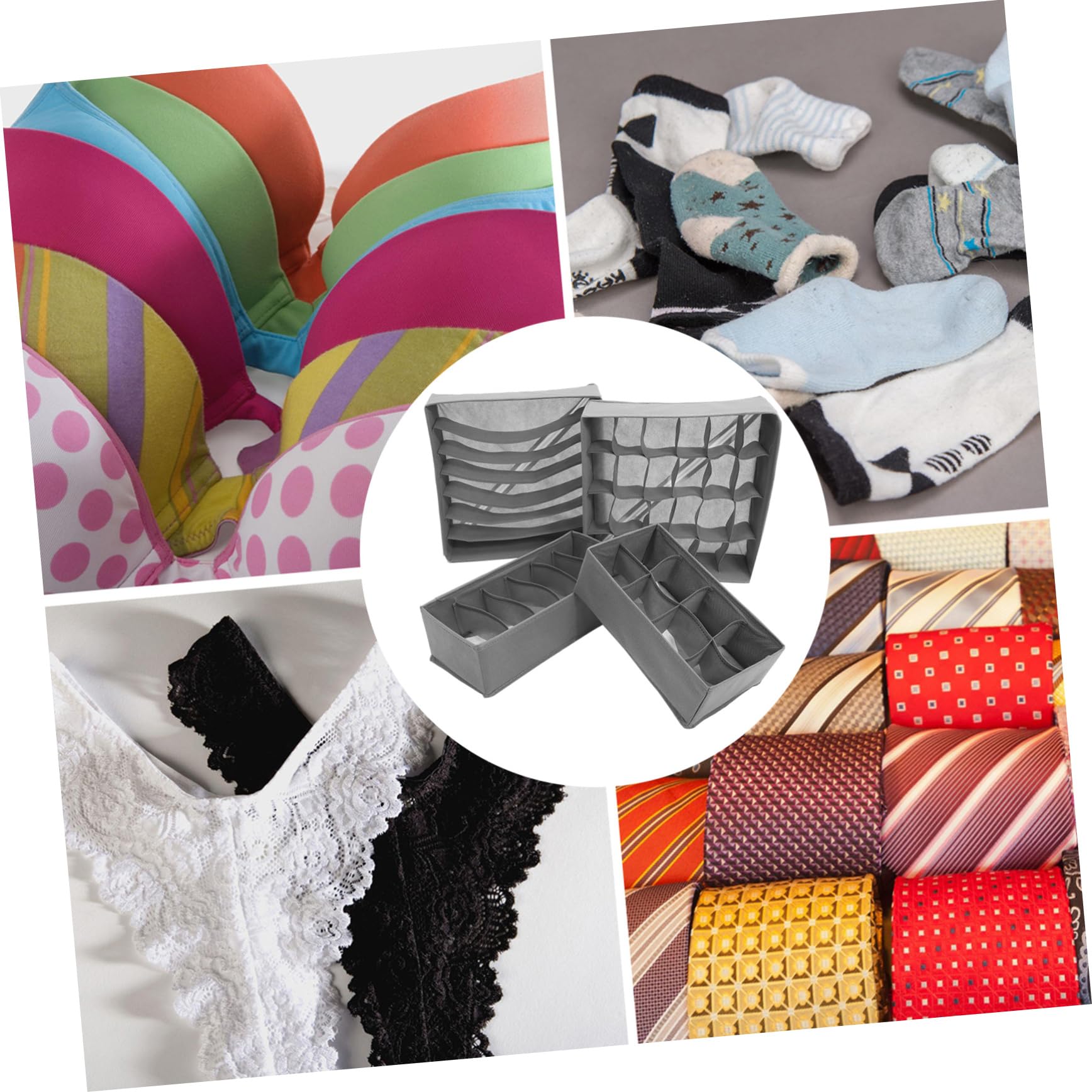 4 Stück Schubladenorganizer für Unterwäsche und Socken, Faltbar