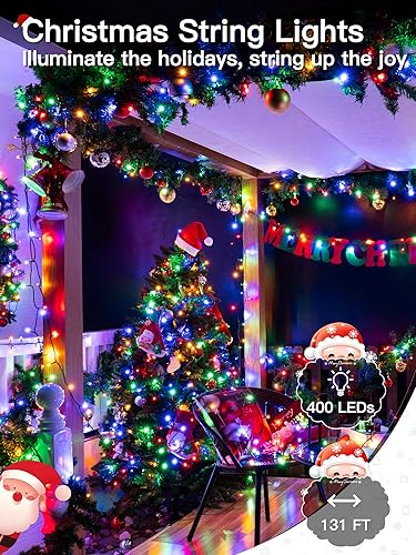 Miniatura 2 de 400 luces LED de Navidad de 131 pies, luces de hadas para decoración navideña (multicolor)