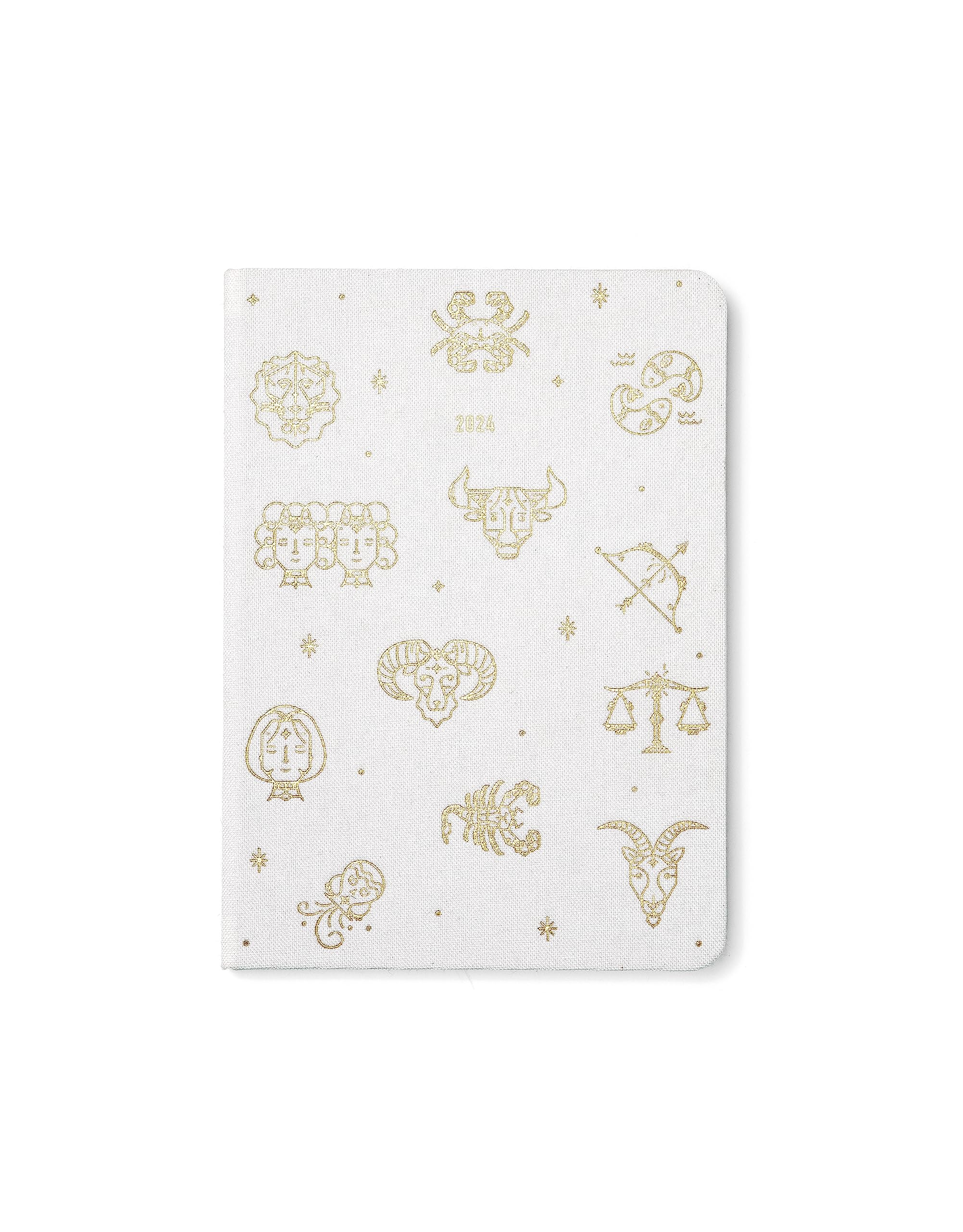 Letts Zodiac A6 week to view 2024 diary - ivory
