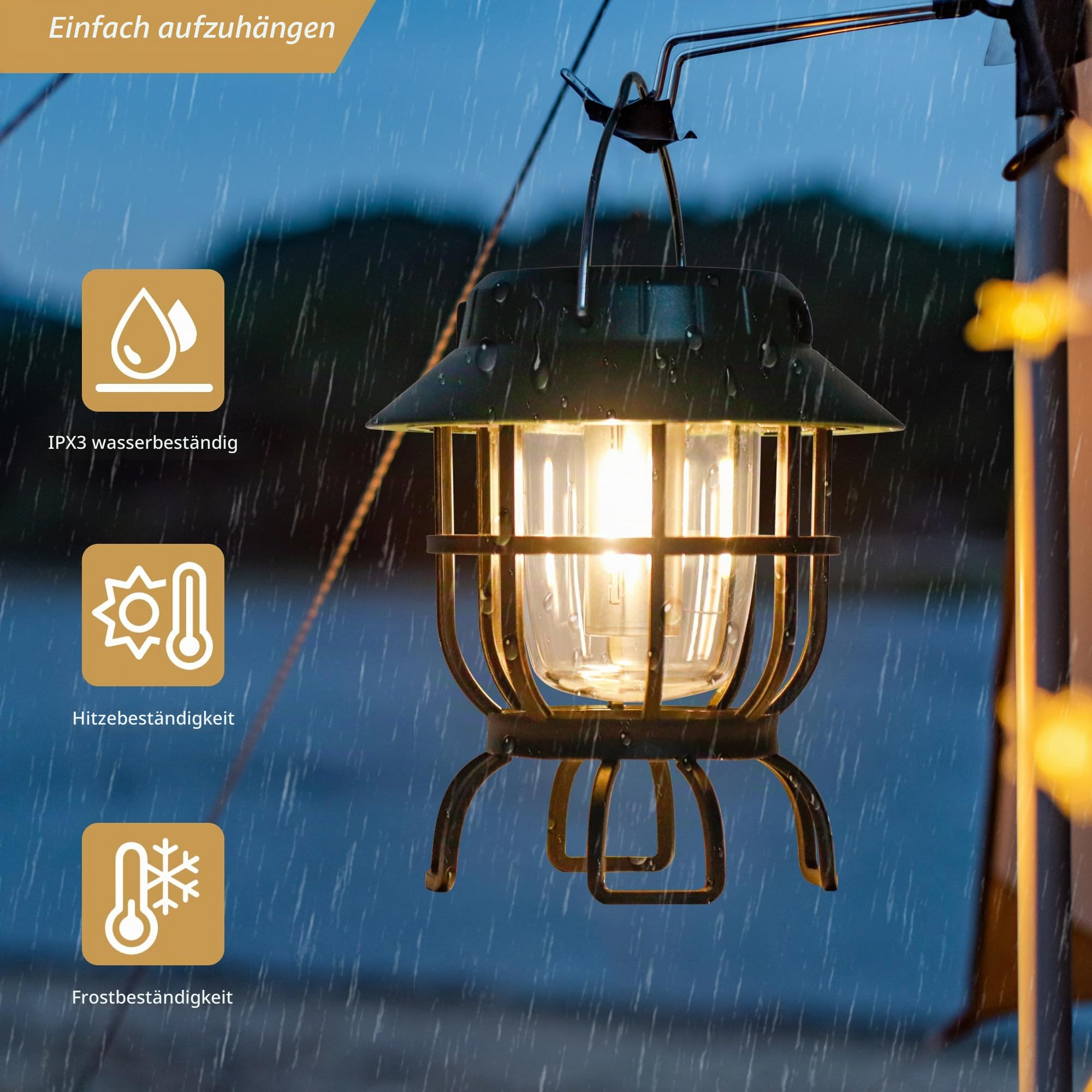 TRIROCKS 2er-Set LED-Solar-Campinglaterne dimmbar wiederaufladbar Laterne IPX3 wasserfest tragbare Notlichter Outdoor-Campinglichter für Camping Zuhause Stromausfall Hurrikan Wandern (Grün)