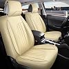 FREESOO Car Seat Covers Full Set, Faux Leather Automotive Seat Covers for Cars, Waterproof Protector Universal Car Seat Cover Fit for Most Sedan SUV Pick-up Truck Beige