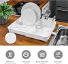 Miss Collection Retractable Dishwasher Plate, Water Discharge Corrugated and Cutlery Dryer-Modern Design Plastic (White)