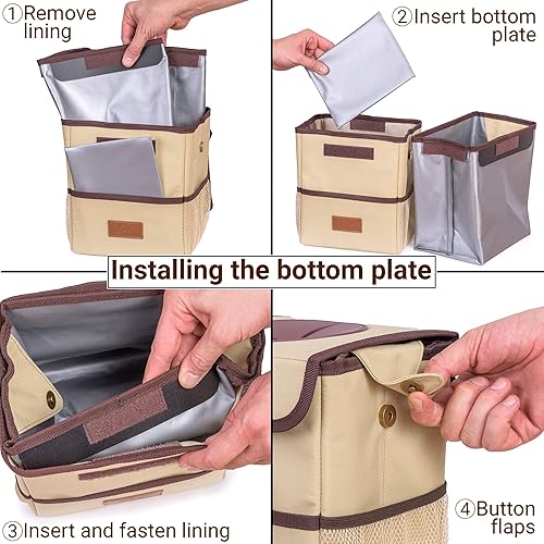 Miniatura 8 de Creathing - Bote de basura para coche, impermeable, con tapa, consola o asiento