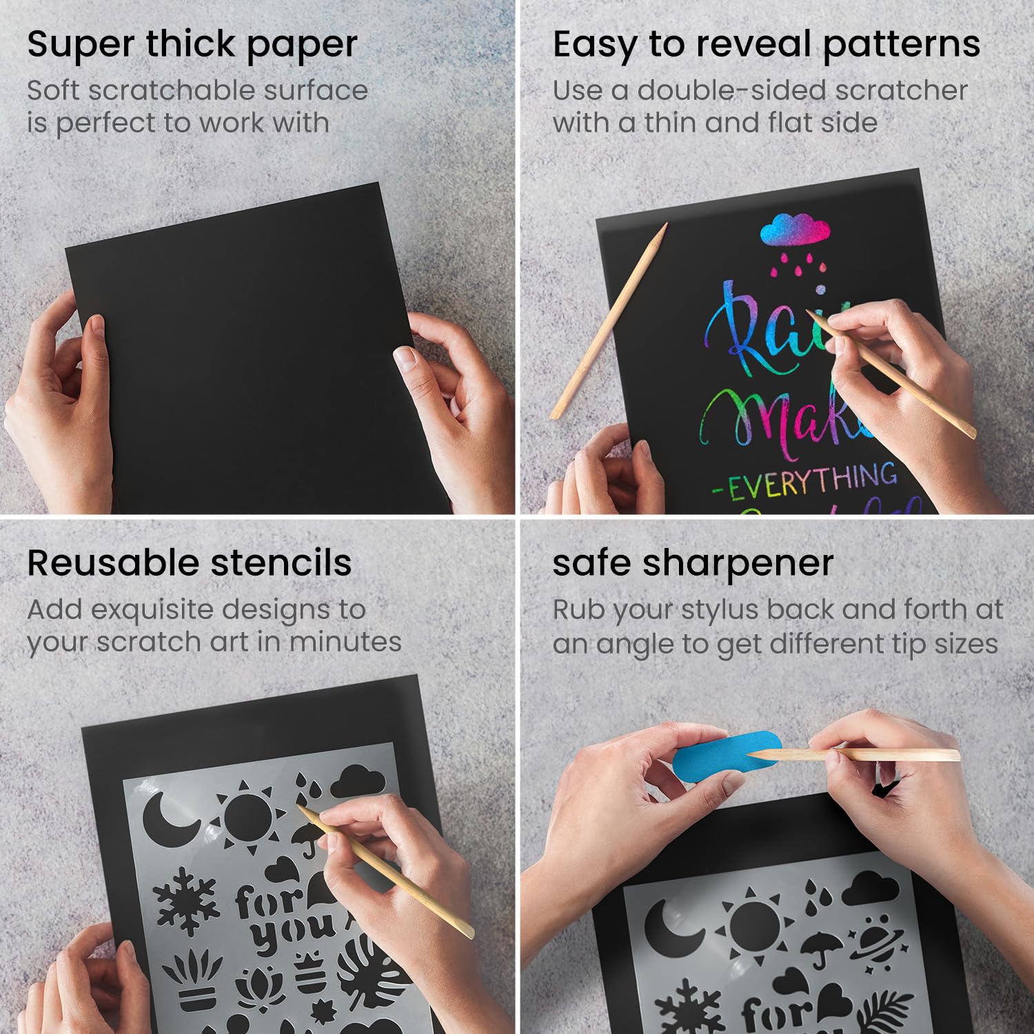 Amazon.co.jp: ARTEZAスクラッチペーパー42枚セット、10.9x8.2インチ