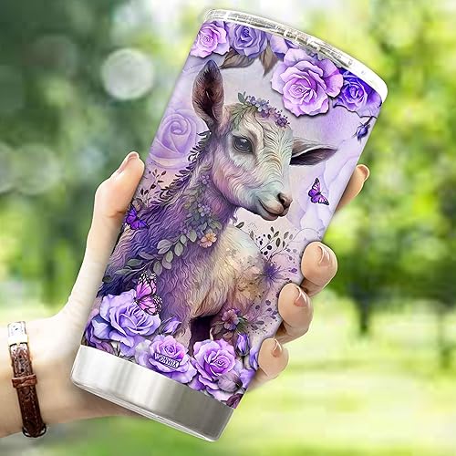 Miniatura 3 de Regalo personalizado de cabra para mujer, taza de café termo, divertida botella de agua para amantes de las cabras, esposa, mamá, cumpleaños,