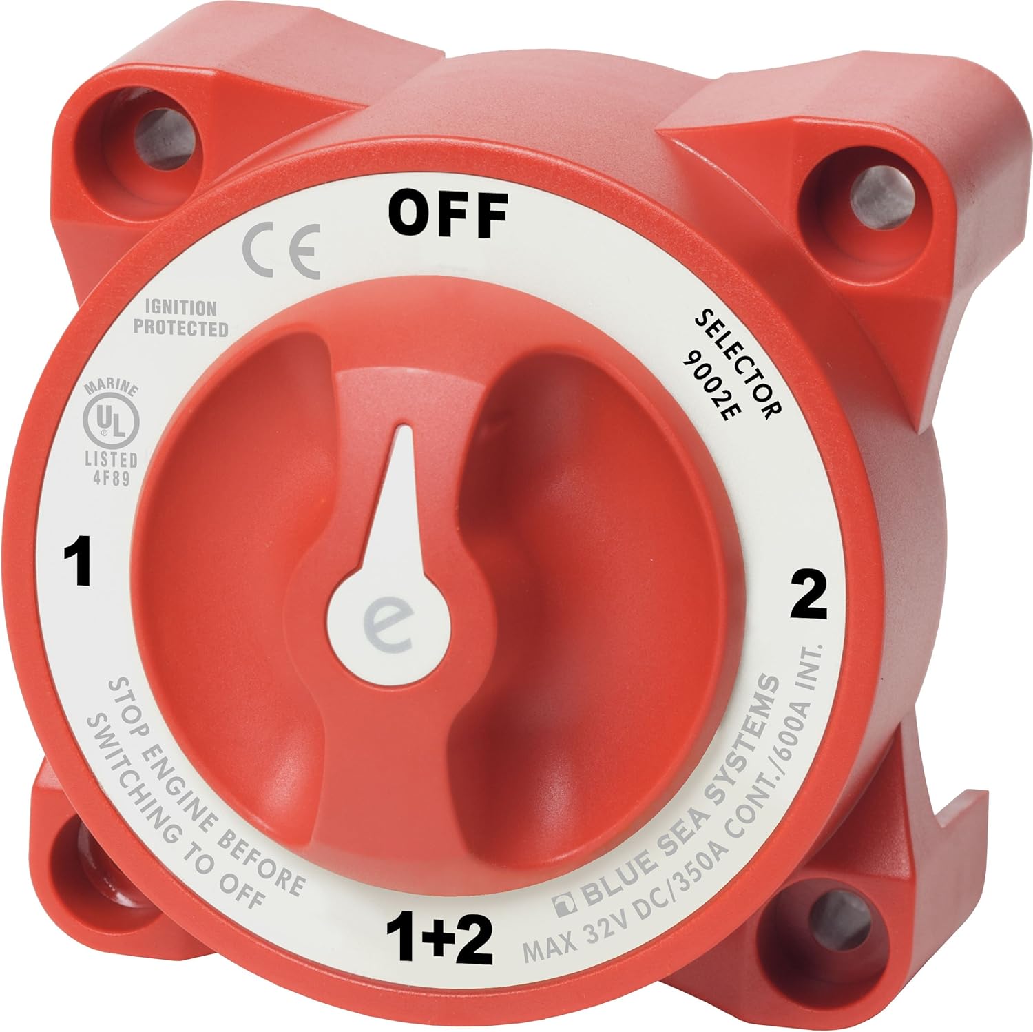 Blue Sea Systems 9002E E-Series Battery Switch, Selector 4 Position with AFD, Red : Everything Else