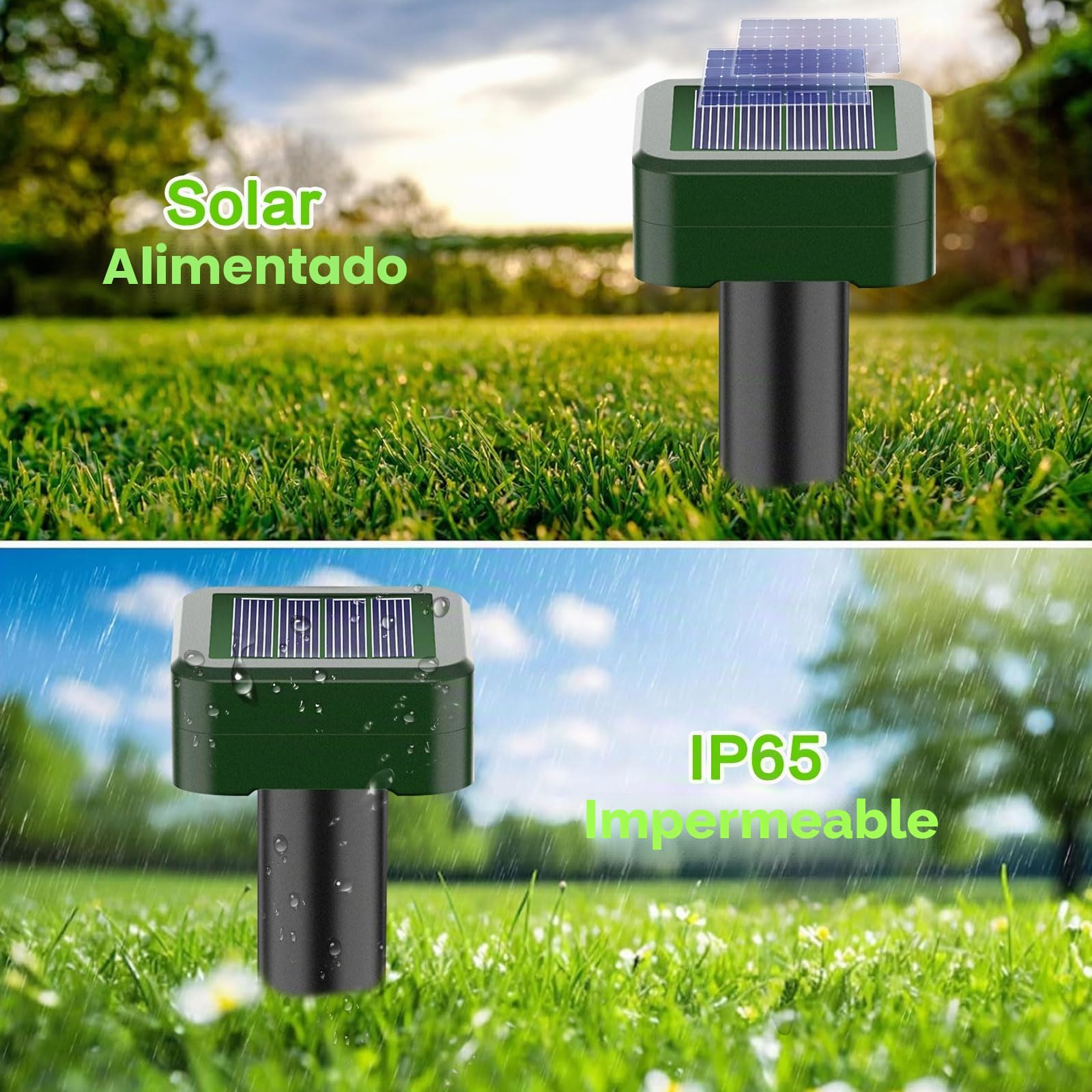 Repelente Solar para Topos 8 Pieza, Repelente de Hormigas Reina para jardín y Camping, Gopher, Repelentes de Serpientes Topos, Gopher y Otros Repelentes de Toposs