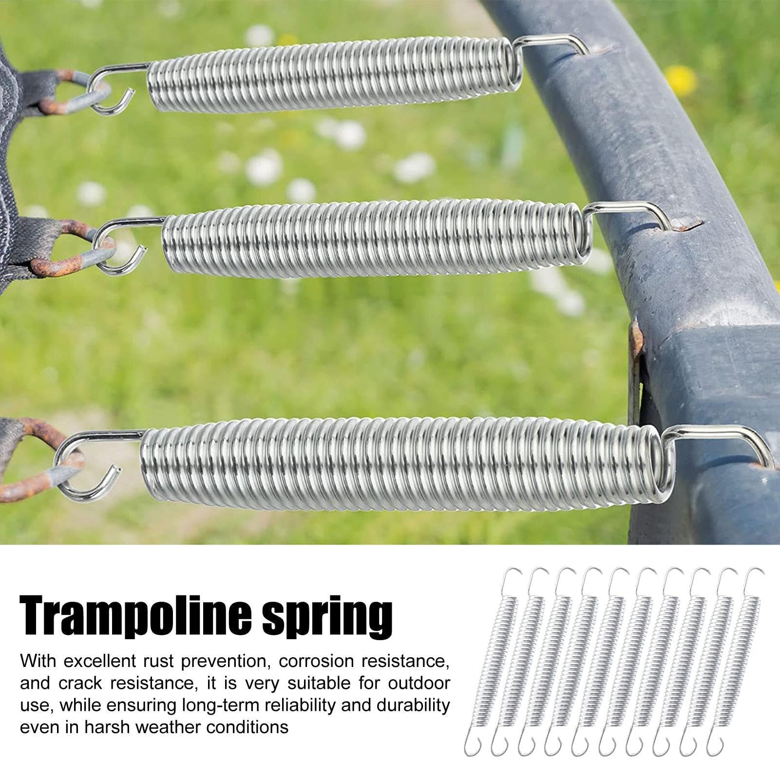 Robuste Trampolin-Ersatzfedern – 10er-Pack Federhaken für Outdoor-Trampolin, hochfestes Zubehör für mehr Sicherheit und Leistung