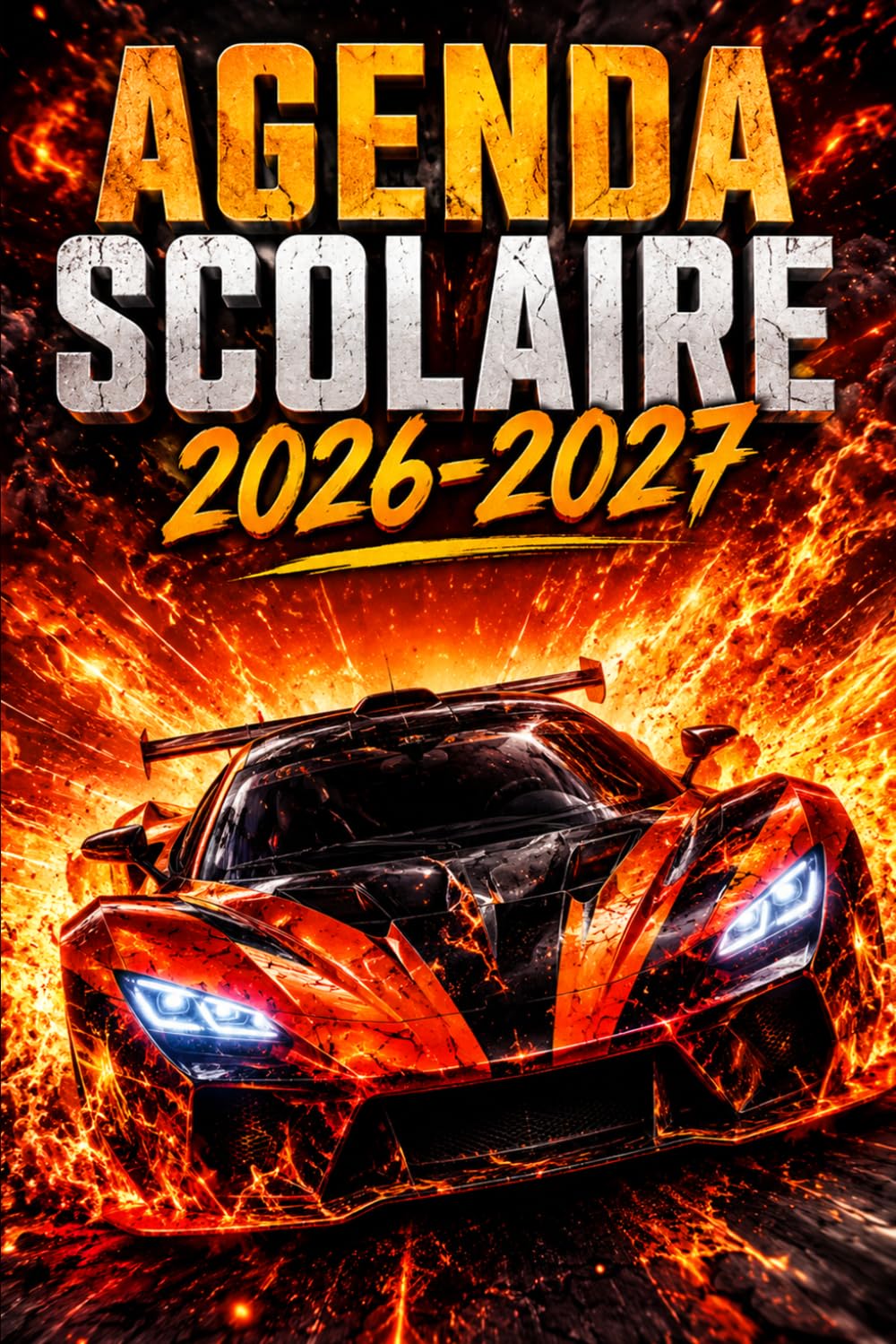 Agenda Scolaire 2026/2027 garçon: Gérez votre temps avec efficacité et atteignez vos objectifs académiques en toute simplicité grâce à notre Planificateur Quotidien format A5 Thème Voiture