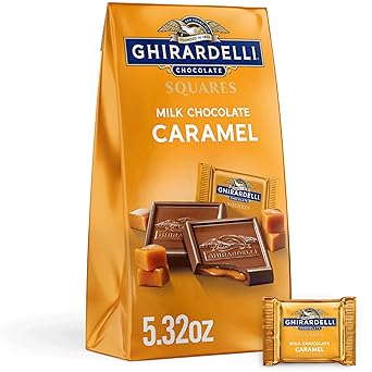 GHIRARDELLI Milk Chocolate Squares with Caramel Filling, 5.32 OZ Bag