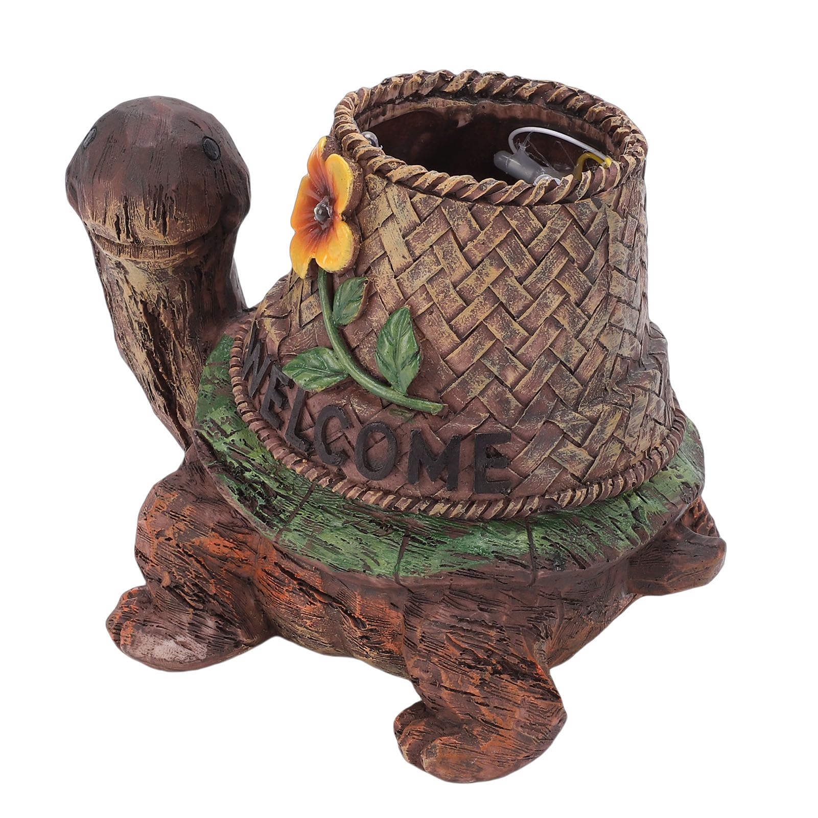 Statue de tortue avec lampe solaire étanche pour un éclairage de jardin autonome sans fil