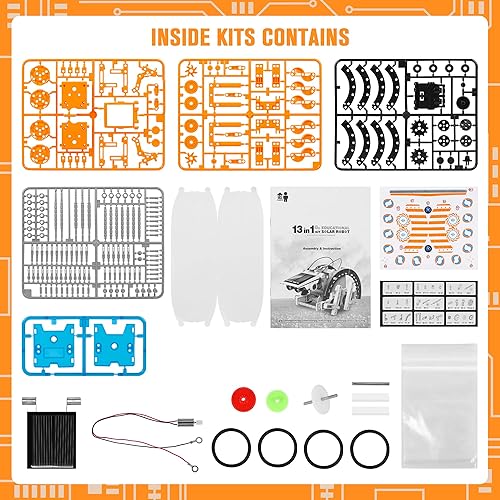 Miniatura 4 de STEM - Robot solar educativo 13 en 1 para edades de 8 a 12 años, kit de robots de experimentos científicos de construcción de bricolaje, regalos de