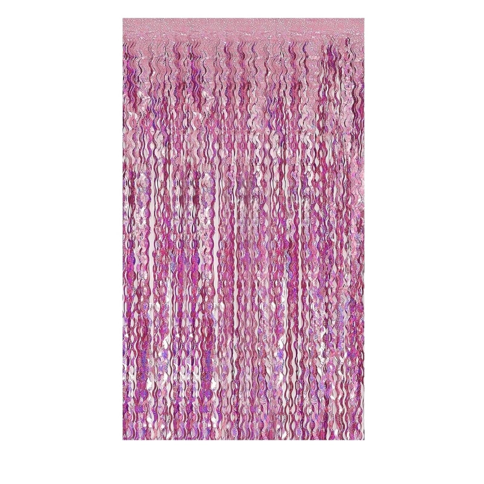 EnxJire Fringe Backdrop Curtain Streamers Fringe Backdrop Tinsel Foil Curtains Wavy Curtain Photo Booth Props for Wedding Decor(Color 1)
