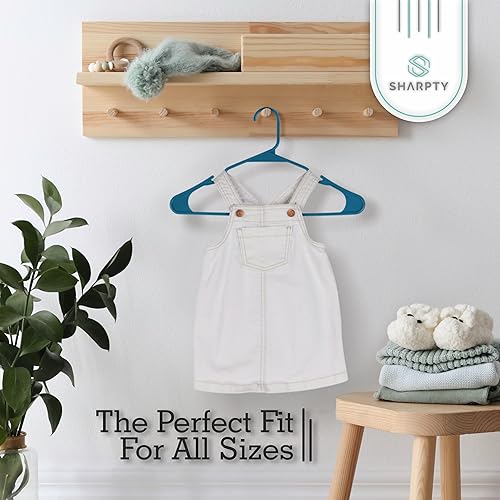 Vista 7 de Sharpty Perchas de plástico para ropa, armario, abrigos y camisas, con muescas, duraderas, gruesas, resistentes y ahorran espacio, para uso diario