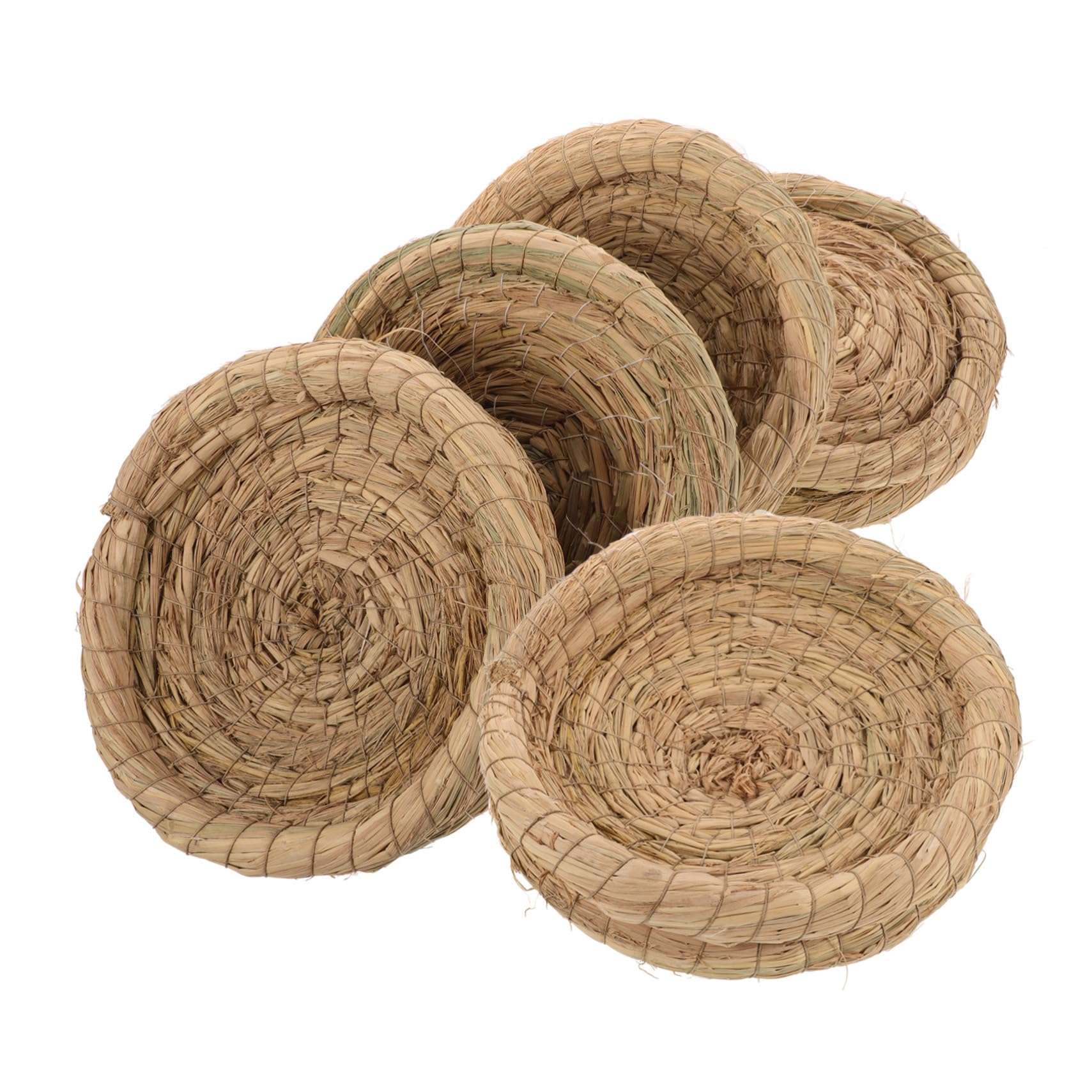 Levemolo Strohhase Geflochtenes Schlafnest für Kaninchen und Hühner 5 Stück-Pack Robust aus Stroh Fördert Natürliches Brüten