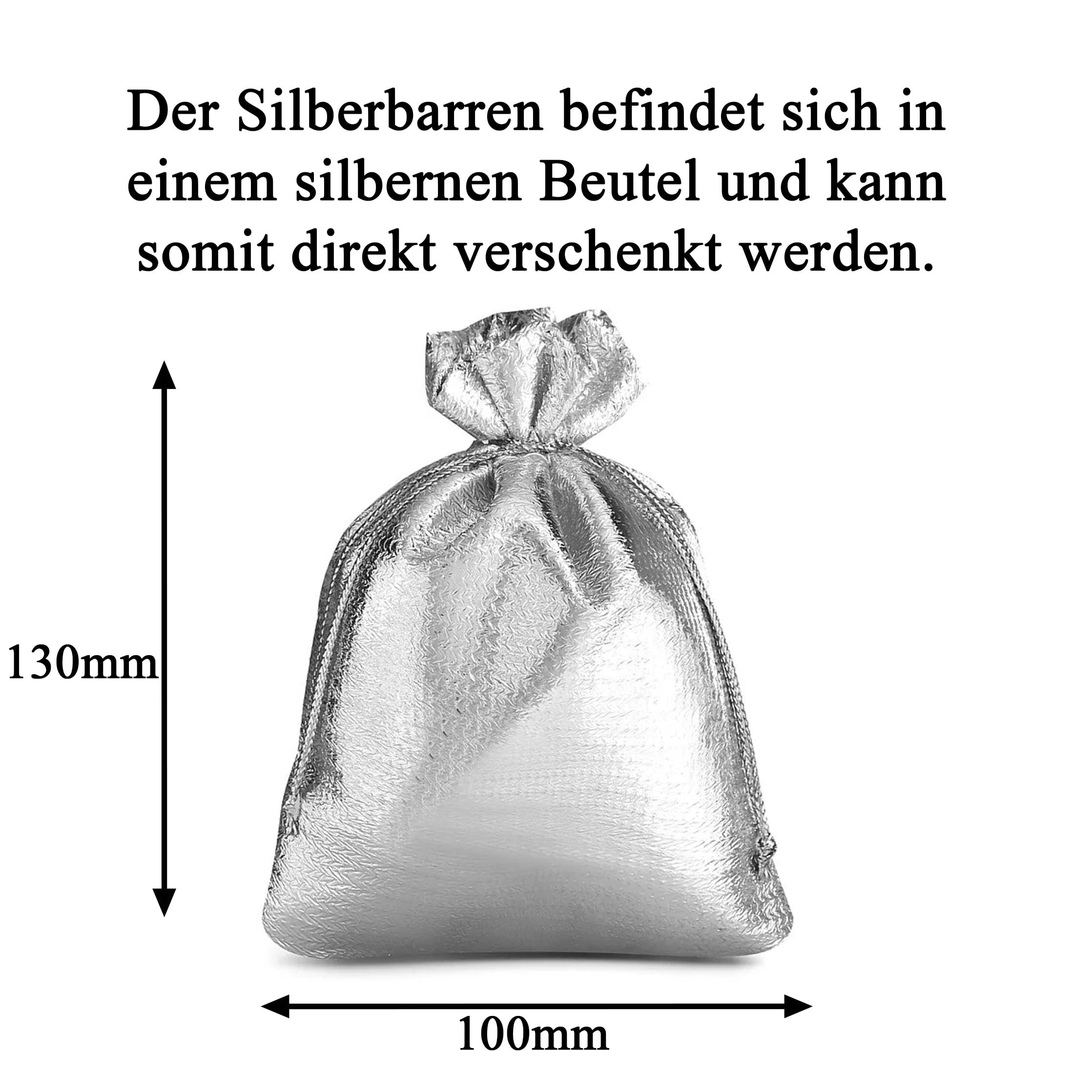 Silberbarren Umicore 999 Feinsilber – LBMA-zertifiziert – Anlagesilber mit Geschenkverpackung und Grußkarte (31,1g Silber)
