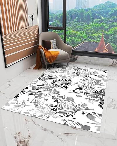 Miniatura 2 de Alfombra rectangular grande de 3 x 5 pies para sala de estar, alfombra antideslizante duradera para dormitorio, mesita de noche, al aire libre,