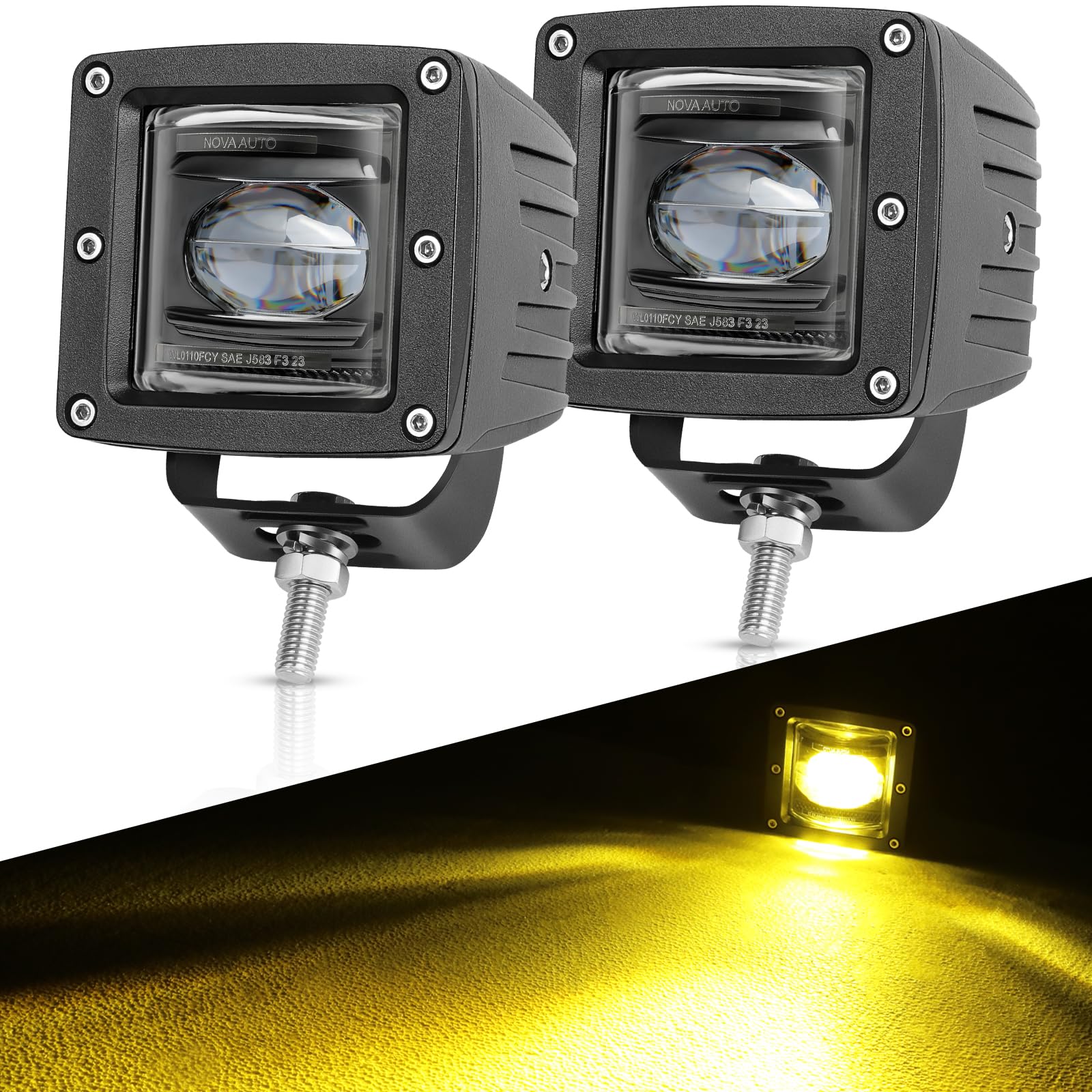 Amazon.com: OFFROADTOWN Fog Lights 3'' SAE Yellow LED Pods