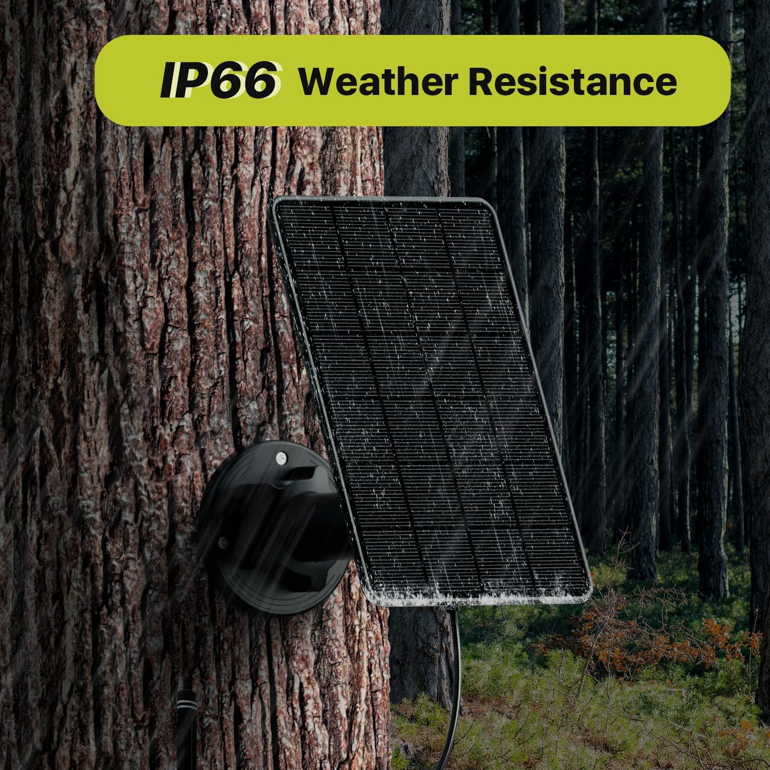 LIYVZ Trail Camera Solar Panel, 3W 6V Output with 5000mAh Rechargeable Battery, Weatherproof Outdoor Solar Power Charger for Hunting Game & Wildlife Camera