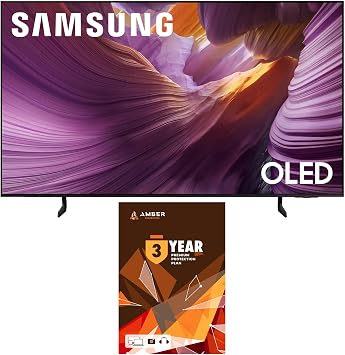 SAMSUNG QN55S85FAFXZA 55 Inch OLED HDR 4K Smart TV with Q-Symphony Pro and 3 Year Amber Protection Plan 2025