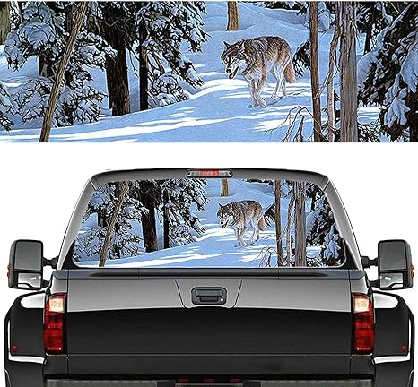 Amazon Co Jp ほとんどのトラック のための車のバッジエンブレムデカールステッカー Suv ピックアップ ローリー 車の後部窓ガラスパーソナライズされた装飾品トラックリアウィンドウステッカーデカール北極オオカミデカール自動窓バックステッカー Suバントラック
