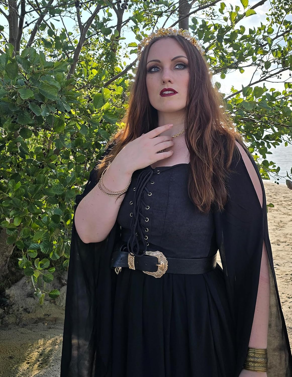 Scarlet Darkness Western Belts for Woman Renaissance Cowgirl Leather Belt with Removable Buckle - Image 5